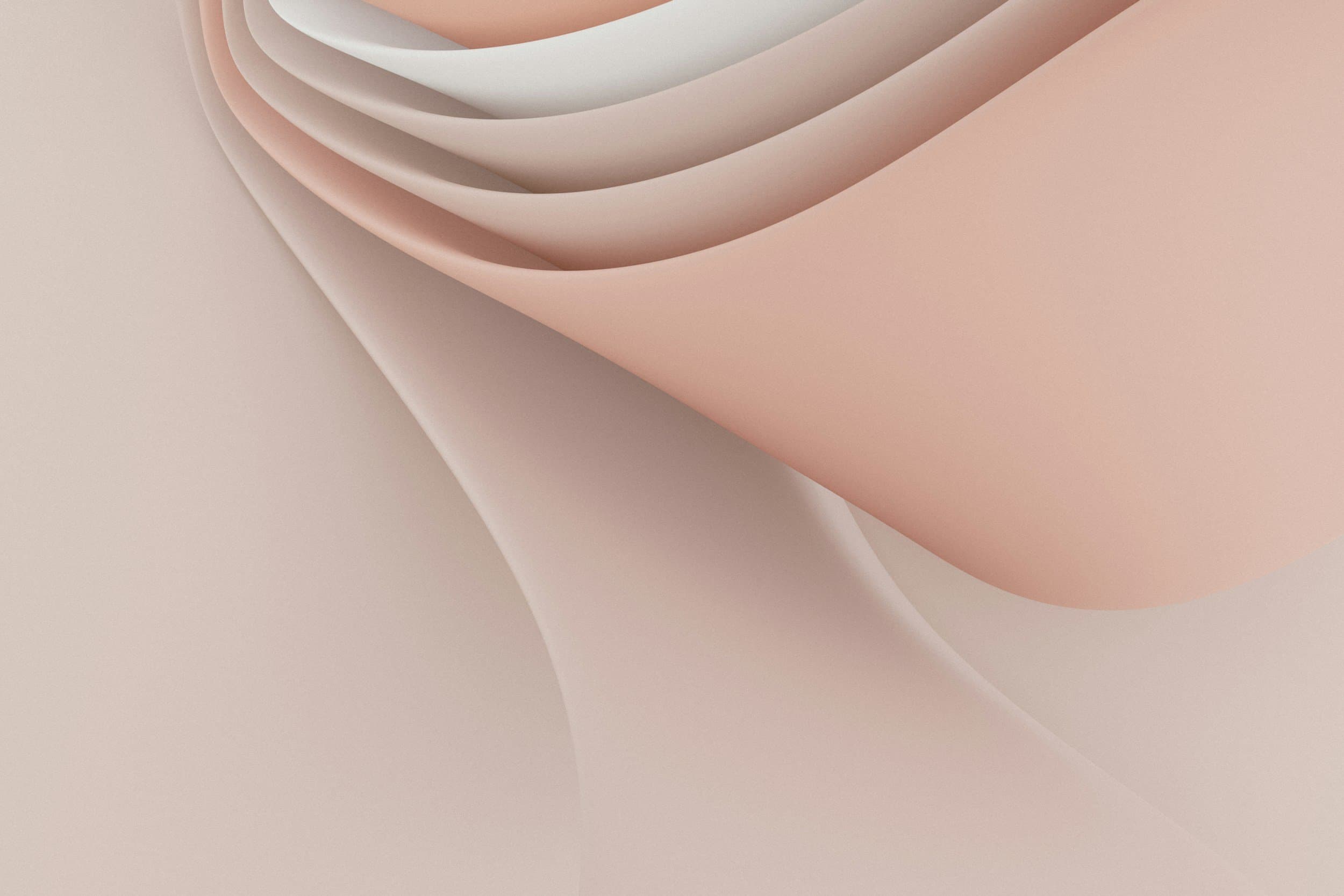 A soft abstract image of layered curves in warm pink and white tones, introducing the Invisalign Palatal Expander care guide at Align Dental Surgery